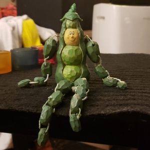 "Papa Pea-a" Vintage Wood&String-bean Shelf-Sitter